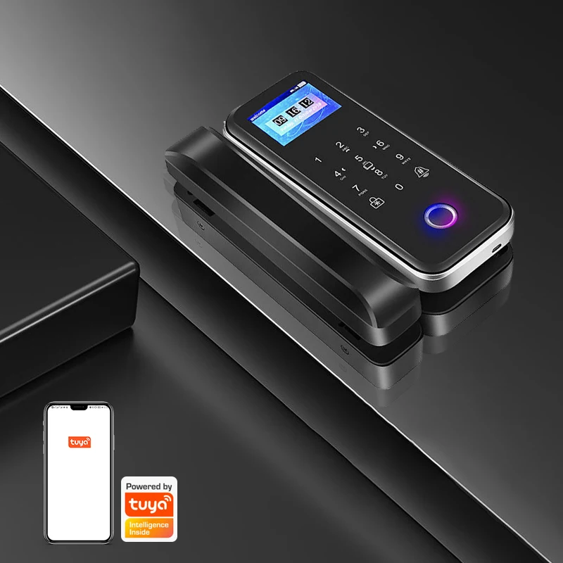 Eseye Security Remote Control Electronic Cerradura Biometric Fingerprint Glass Door Lock for Office