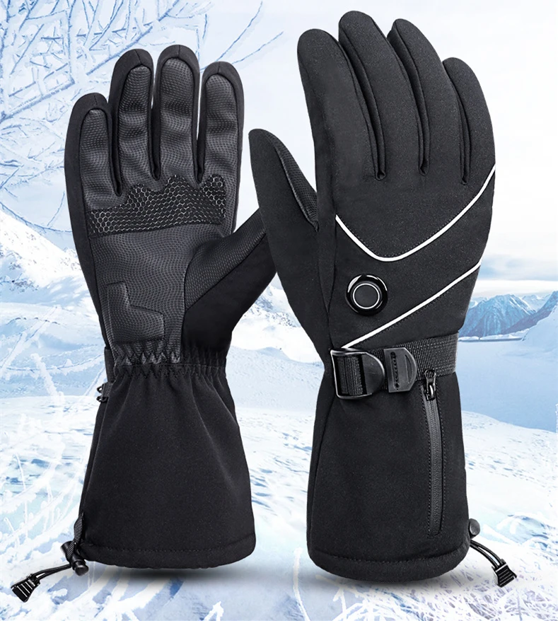 Men Women Waterproof Rechargeable Battery Snowboard Motorcycle Racing Cycling Guantes Freezer Winter Ski Electric Heated Gloves