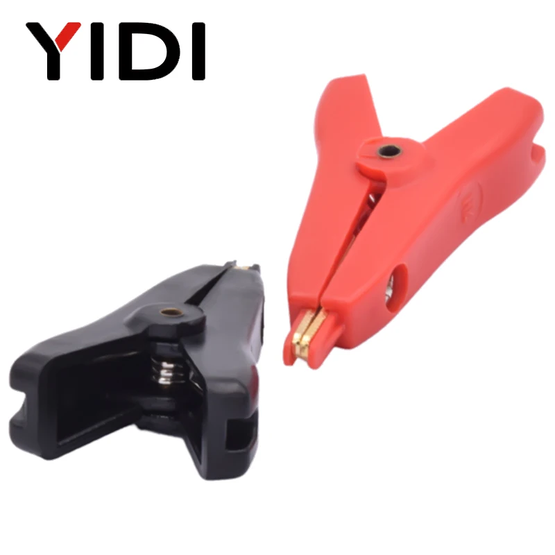 Red Black Small Flat Battery Copper Jumper Cable Insulated Kelvin Alligator Spring Test Clip Leads Electrical Crocodile Clamp 5A
