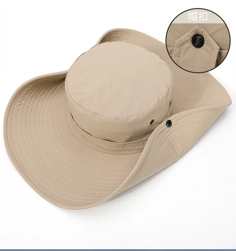 Outdoor Fishing Hat Wide Brim Man Breathable Mesh Fishing Cap Beach Hats Camouflage Sun Uv 50+ Protection Shade Hat
