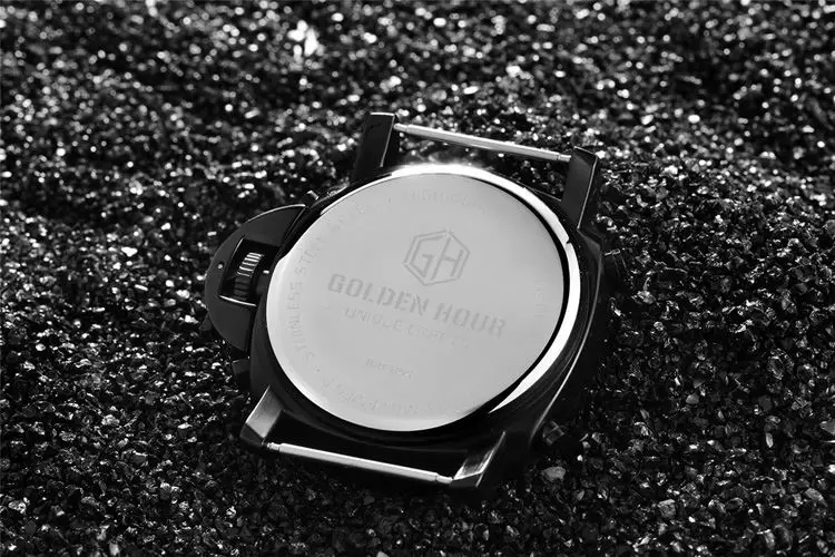 GOLDEN HOUR GH-102 famous Chinese male quartz watch activity leather band LED chronometer alarm running watch design