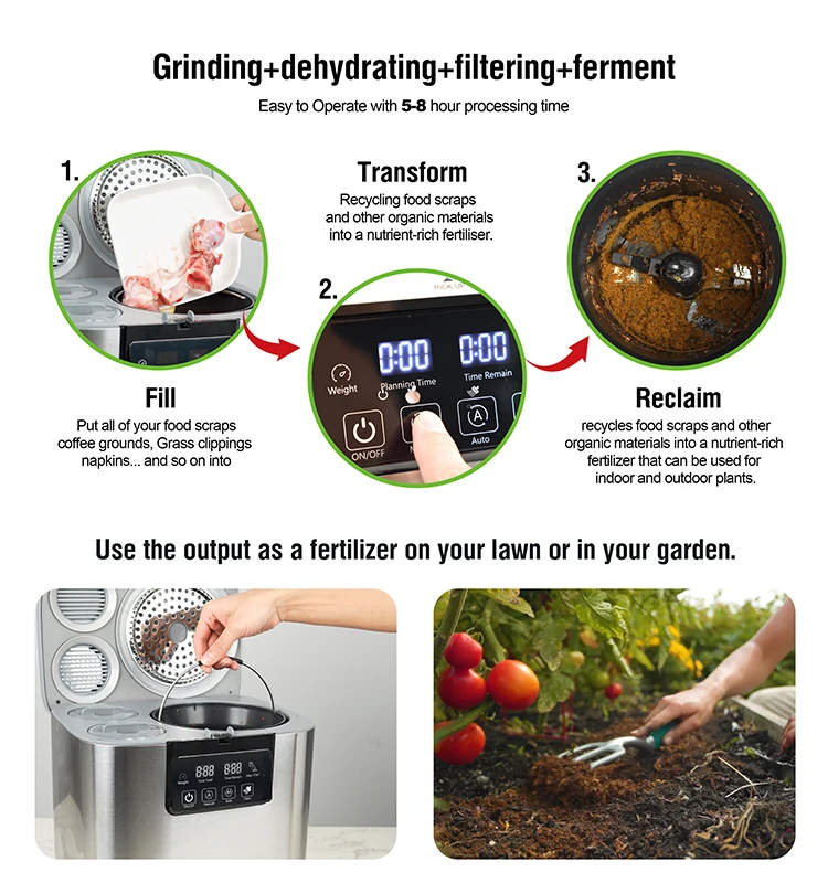 Electric Kitchen Waste Grinder Machine Household Kitchen Food Waste Composting Machine Food Waste Recycling Disposer
