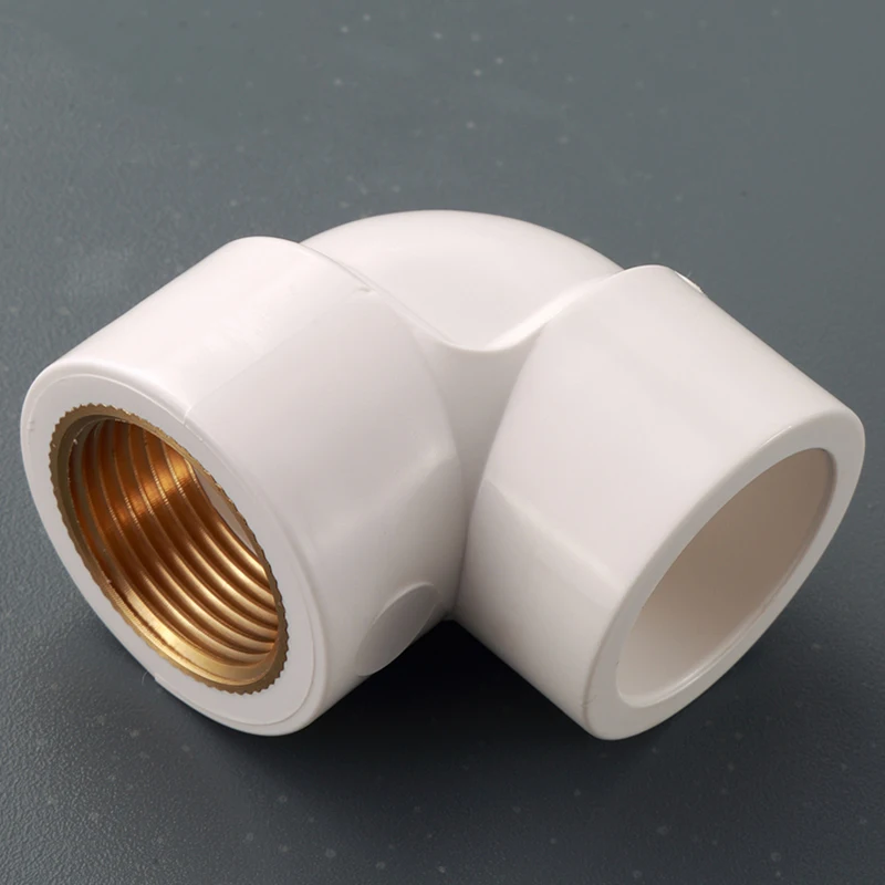 Factory custom seamless plastic pvc pipe fitting 90 degree female elbow with brass for pvc plumbing pipe