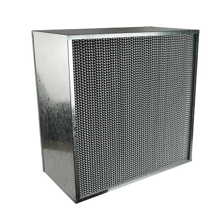 Hepa filter mini pleats Fiberglass Galvanized Steel Frame H13  H14 Air Ventilation