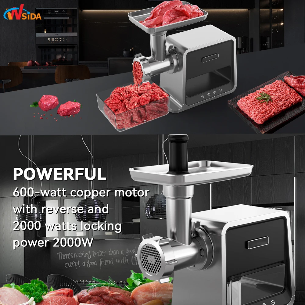 Wsida Wholesale Price Electric Meat Mincer Grinder Chopper Machine New product Meat Grinder Low Decibel Meat Grinder