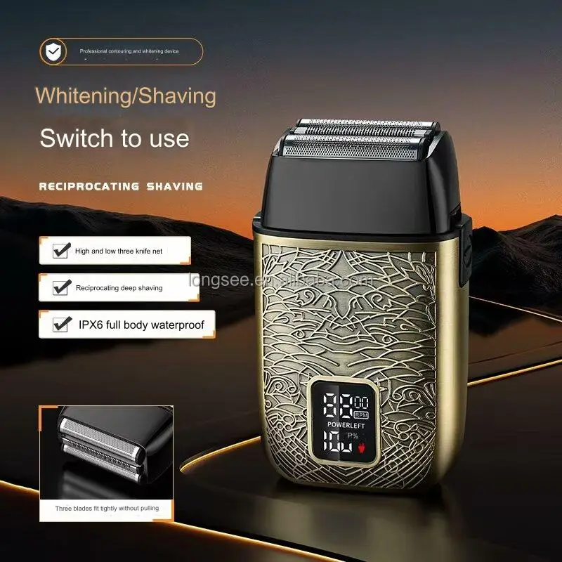 2024 New 4D ls3010 rechargeable IPX6 waterproof electric double foil shaver men razor hair cutting bald shaver