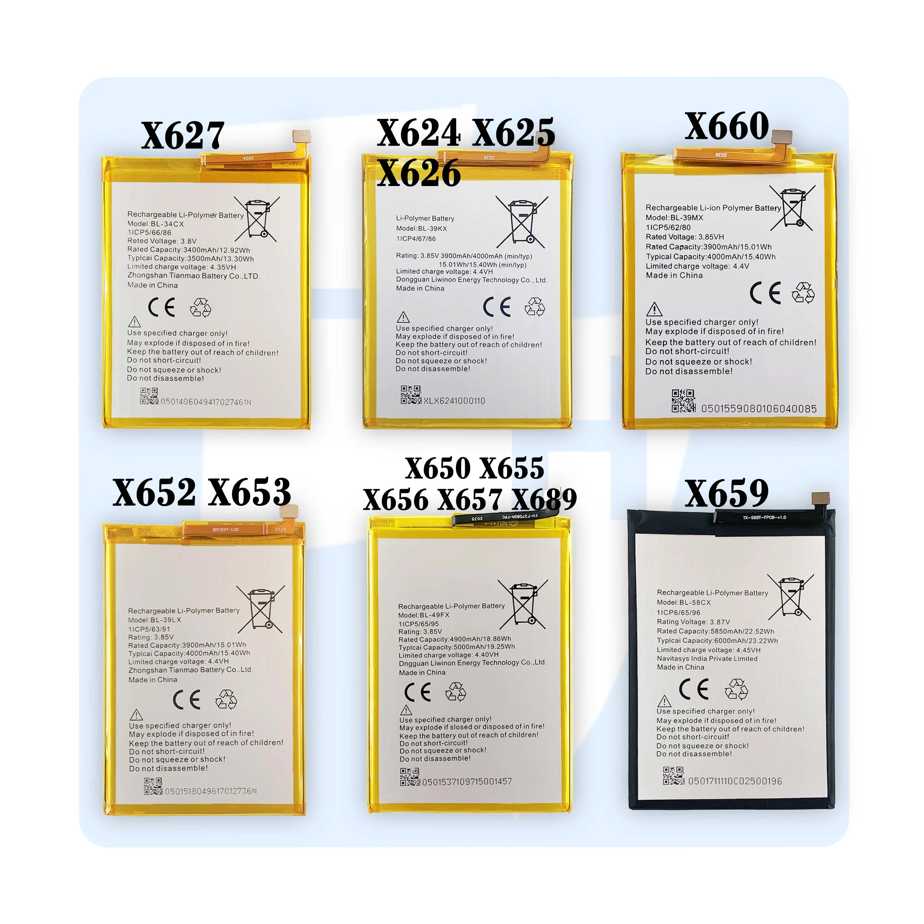  OEM Высококачественный аккумулятор X610 X606 X609 X620 X622 X623 X624 X625 X626 X627 X650 X655 X656 для сотового телефона infinix