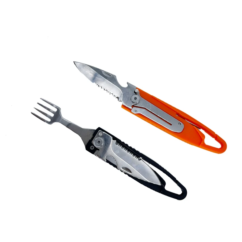 Multi-functional Stainless Steel Outdoor Camping Survival EDC Tool Fork Knife Spoon Bottle/Can Opener Eating tools
