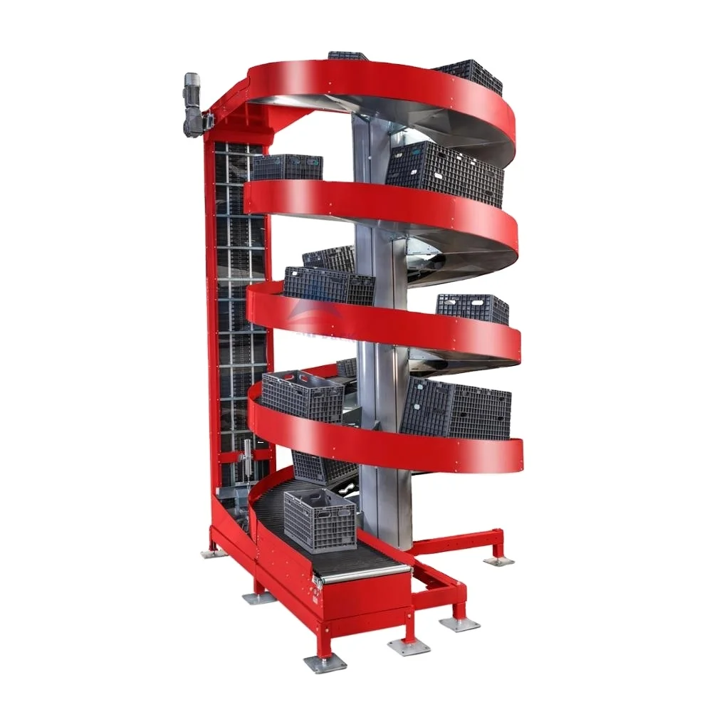 Высокое качество класса Вертикальный Одноместный планка lane спиральный конвейер для ведро коробка и сумка в комплекте