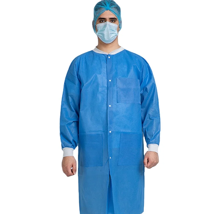 Non Woven Lab Coat Disposable Workwear Medical disposable Coat for body protection