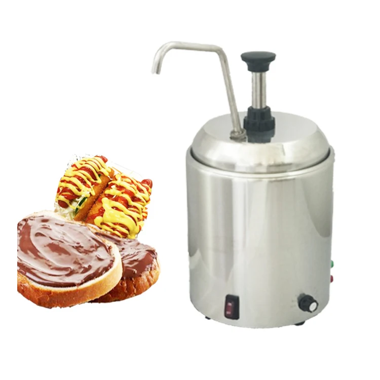 Commercial Hot Fudge Warmer Cheese Sauce Heating Machine Cheese Dispenser Pump