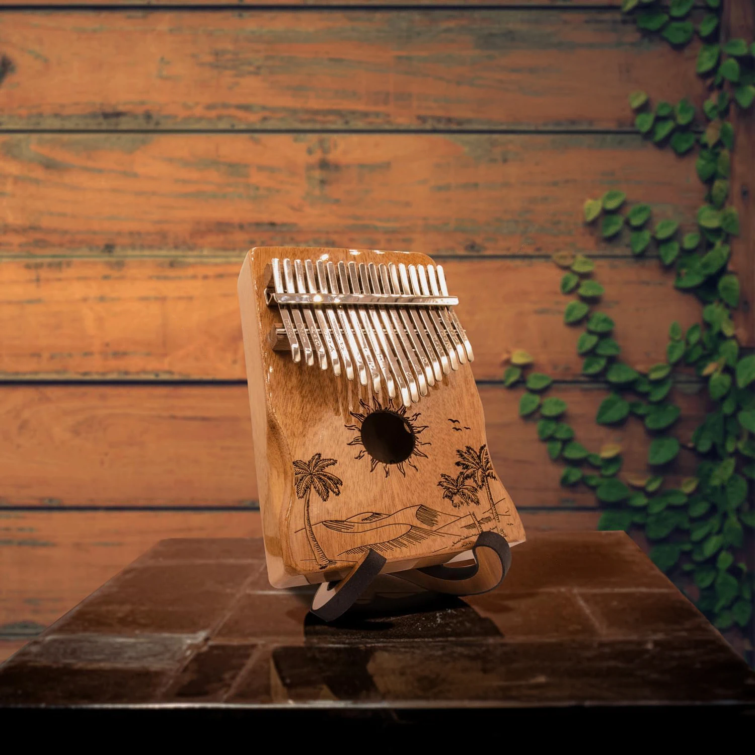Wood Musical Instrument Finger Piano with Protection Case Kalimba 17 Keys Thumb Piano