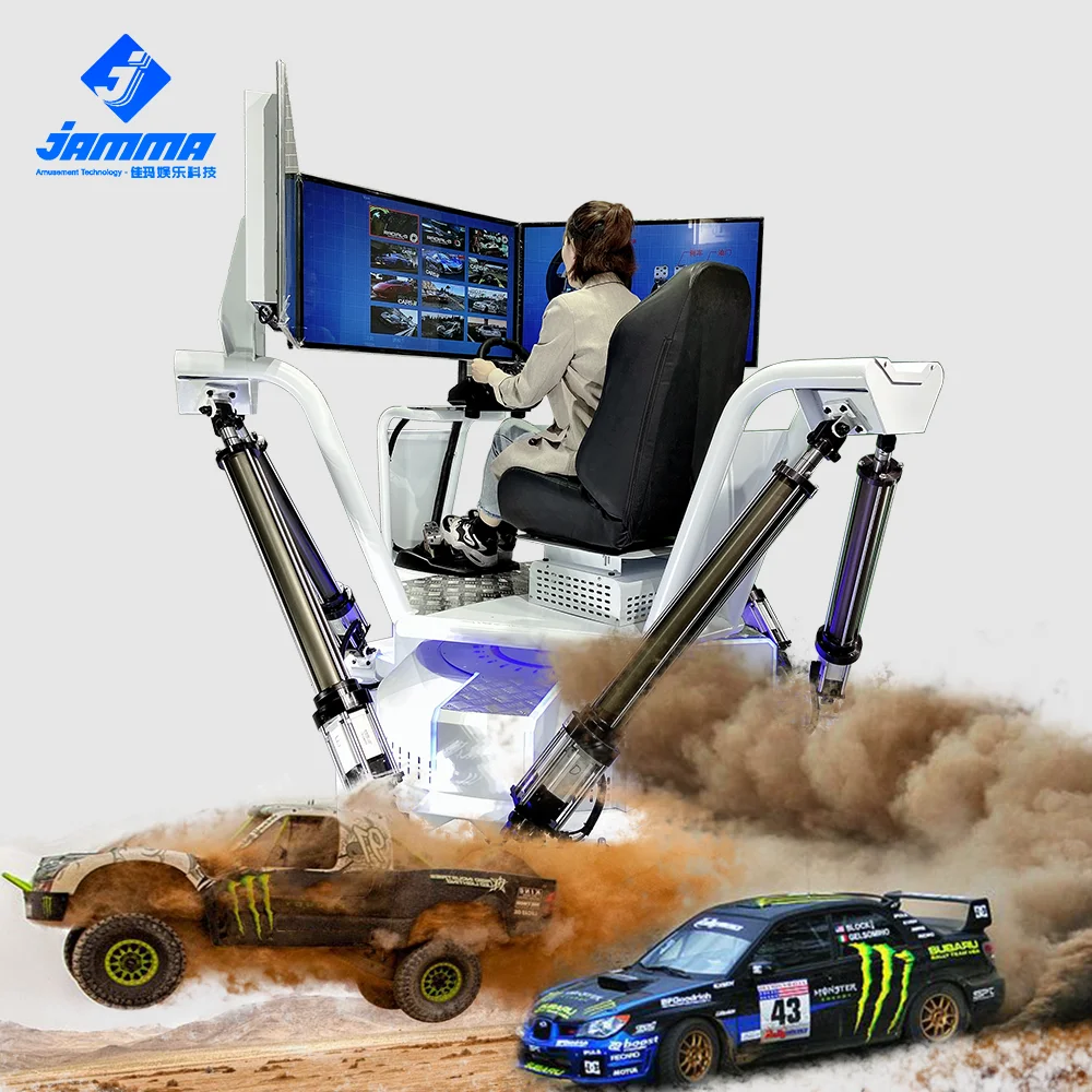 virtual reality 3D VR dynamic driving simulator game machine car racing game machine