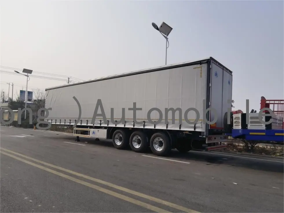 Factory Direct Sales High Quality 3-Axis 50T Semi-Trailer Van and Curtain Trailer with Air Suspension Waterproof Tarpaulin