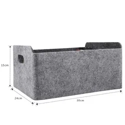 Wholesale hot sale home bedroom woven felt storage basket boxes with handle
