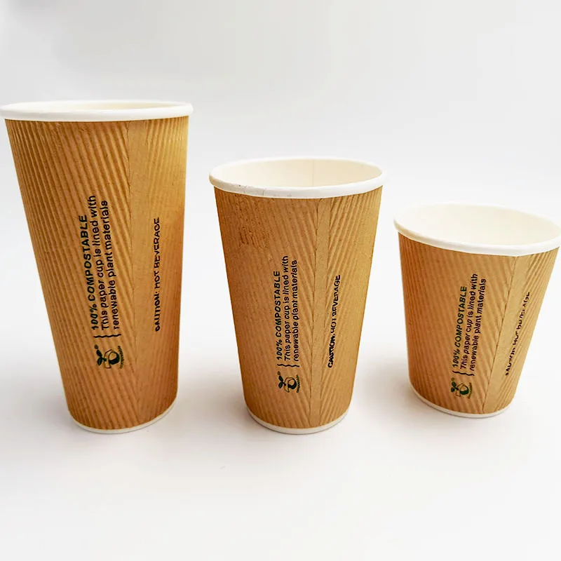 Export disposable paper coffee cup custom LOGO biodegradable 8 oz 12 oz coffee packaging