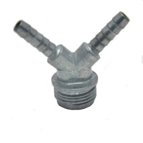 Barbed zinc alloy y mixer connector for washing machine hose parts