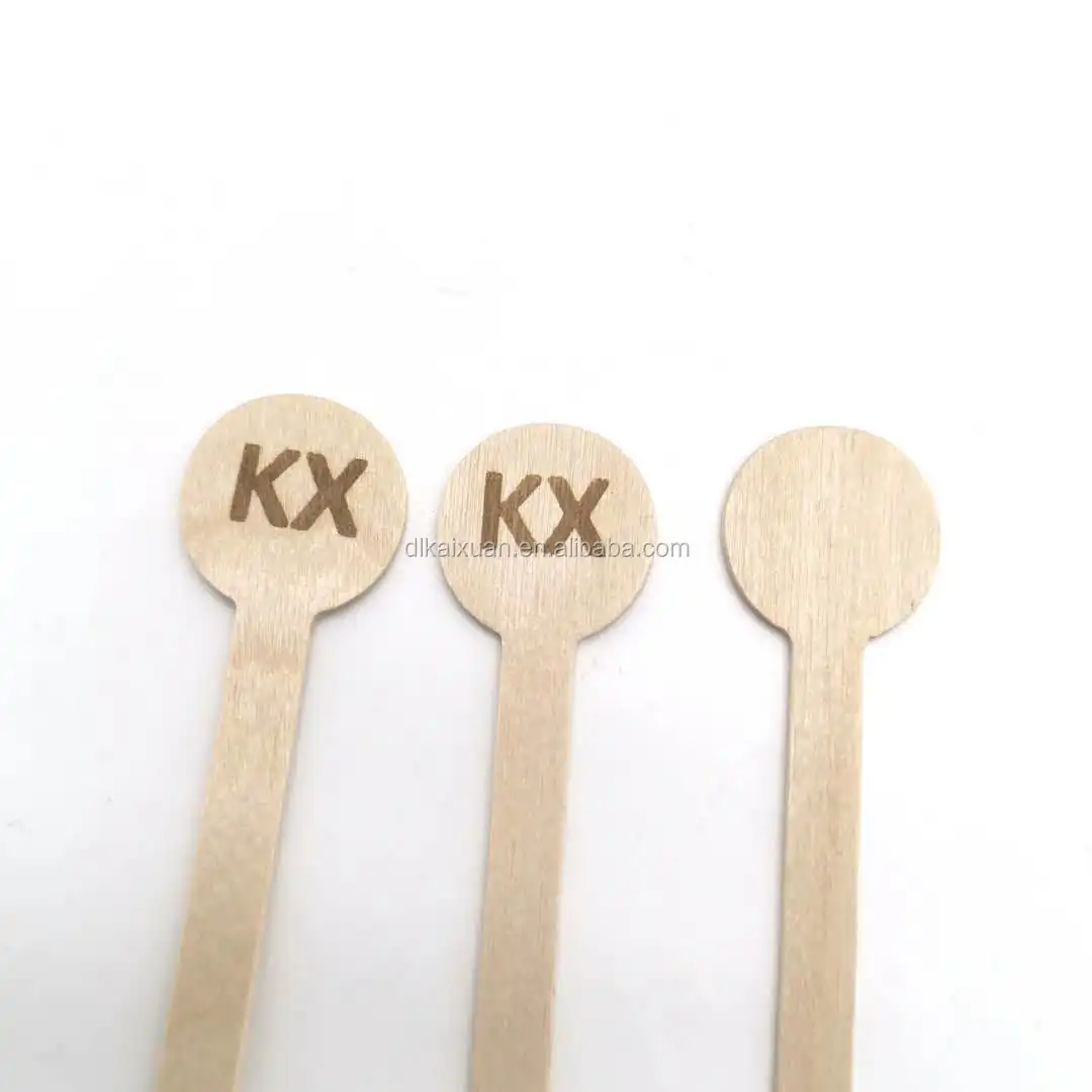 Disposable Biodegradable Wooden Round Paddle Coffee Stirrer  wooden coffee stick