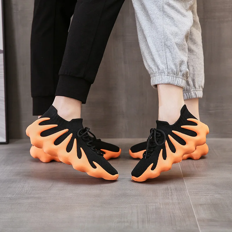 Wholesale Unisex Athletic Breathable Casual Sneaker Octopus Outsole Yezzy Comfy Sport Running Shoes For Women And Men