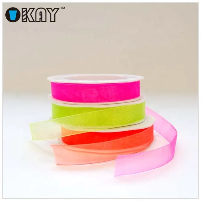 Wholesale nylon silk sheer organza ribbon for git packaging
