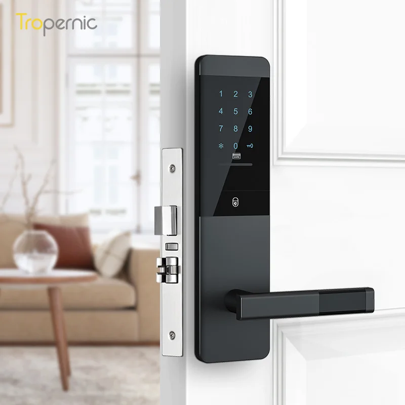 Rfid Intelligent Management System Ttlock Hotel App Door Handles with Lock Interior Doors Smart Ttlock Lock
