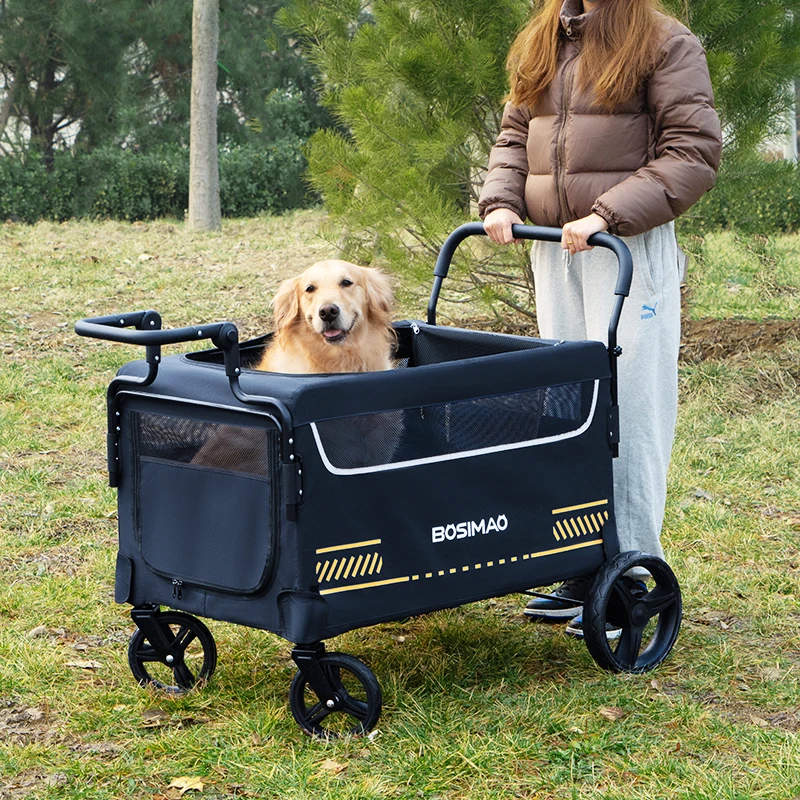 wholesale large running  carrier cat dog pram  folding 4-wheel pet cart travel carry double  pet stroller for big dog