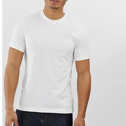 Custom Men Longline Hip Hop T-shirt Men Curved Hem Blank Bamboo Cotton T Shirt in White fitness men clothing