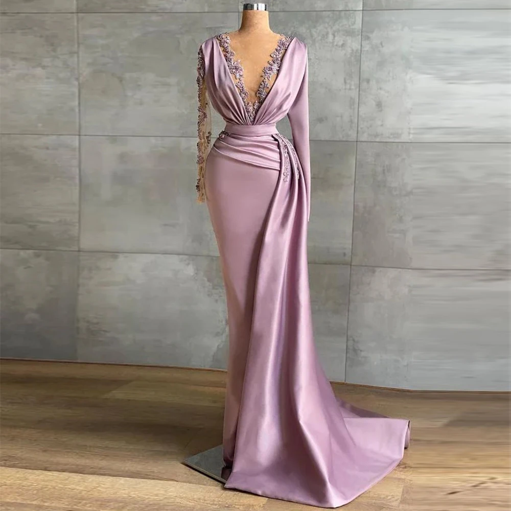 Bridalaffair Evening Gowns Mermaid Satin plus size evening dress Women Sexy Gorgeous Fashion Formal Robe short party dress