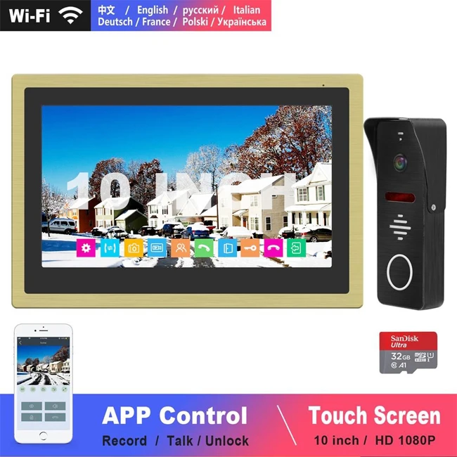  Популярные AHD 1080P IP видео домофон системы дверные звонки с wi fi камера для