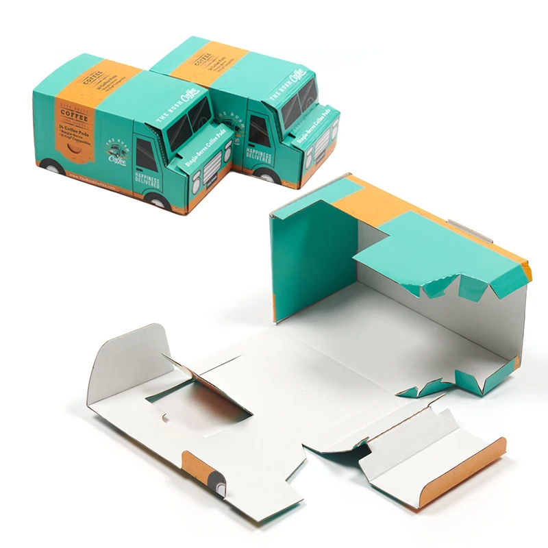 Fancy New Custom Logo Bus shape creative box Color Cardboard new Product Box car Corrugated Folding Wholesale box packaging gift