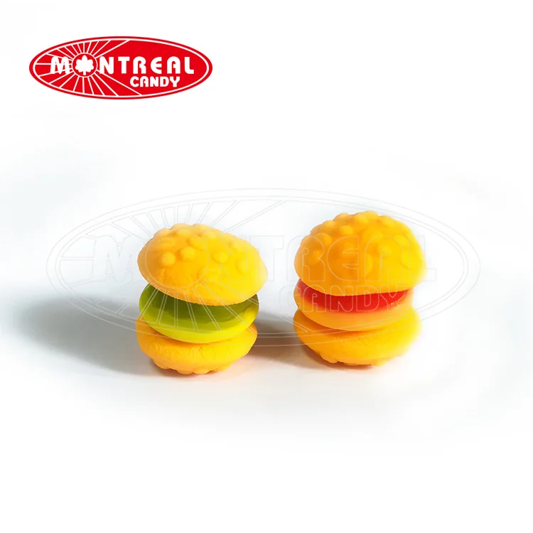 Chewy Sweet Burger Gummy Candy With Halal