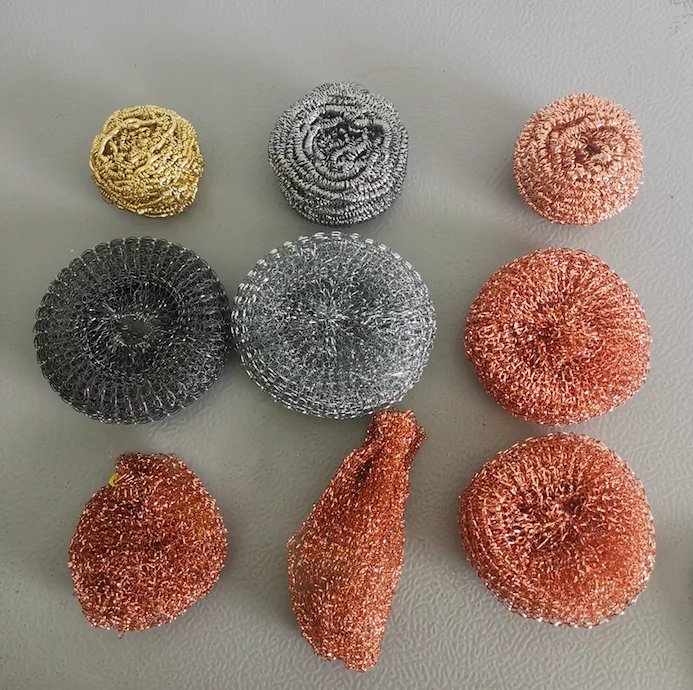 Kitchen Cleaner Stainless Steel Scrubbing Scour Sponge Household Cleaning Dish Washing Steel Wool Metal Scourer