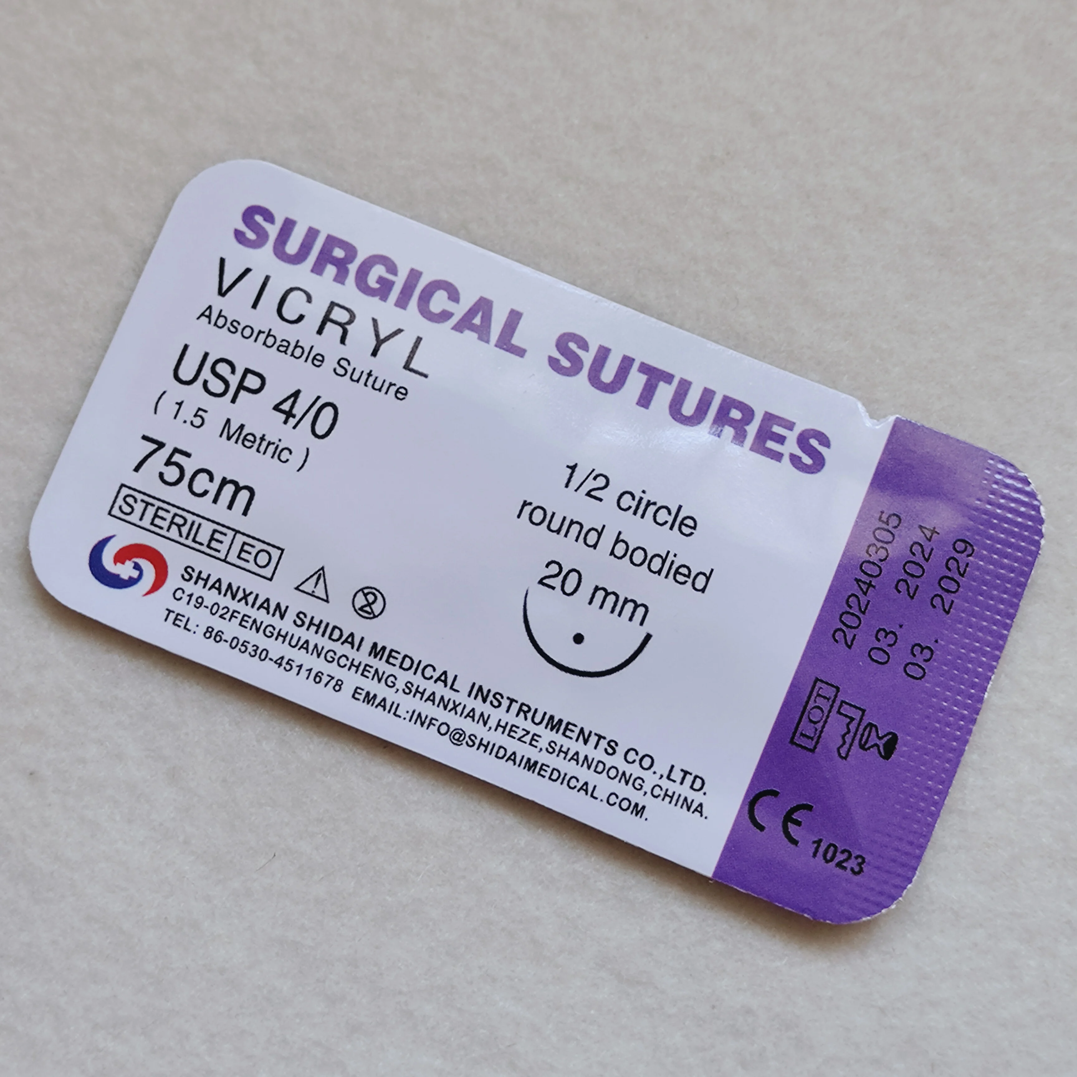 China Manufacturer Surgical Sutures Absorbable Pga Silk Vicryl Suture With Needle