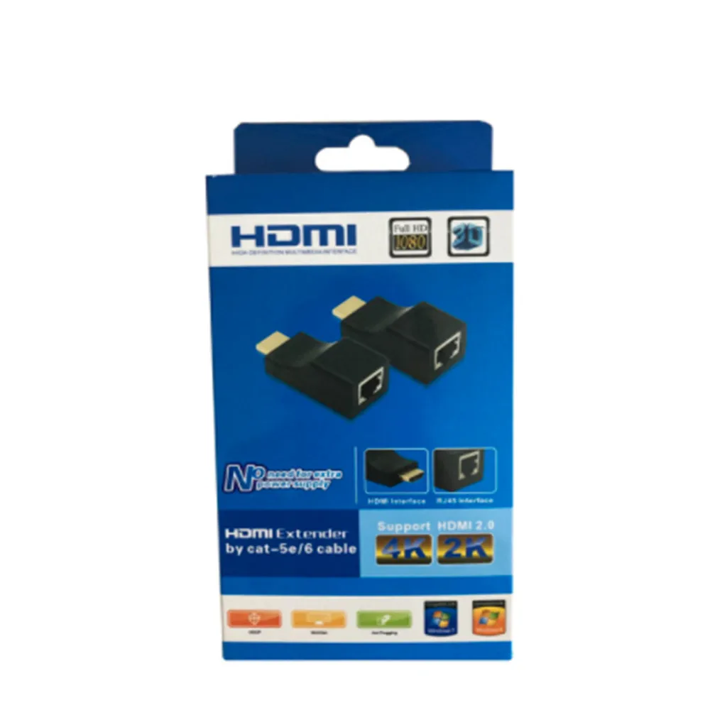 1080P HD 4K RJ45 Порты LAN сеть HDM-совместимый удлинитель до 30 м HDTV-совместимый CAT5e / 6