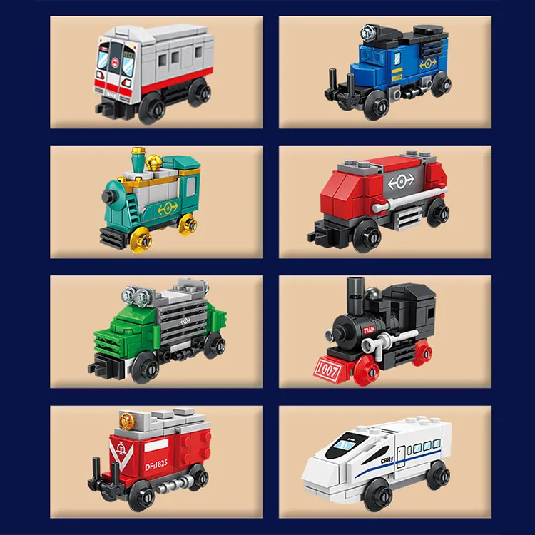 2024 Sticks building blocks Plastic Assembly blocks for Kids  Urban freight locomotive Accept Custom logo and package