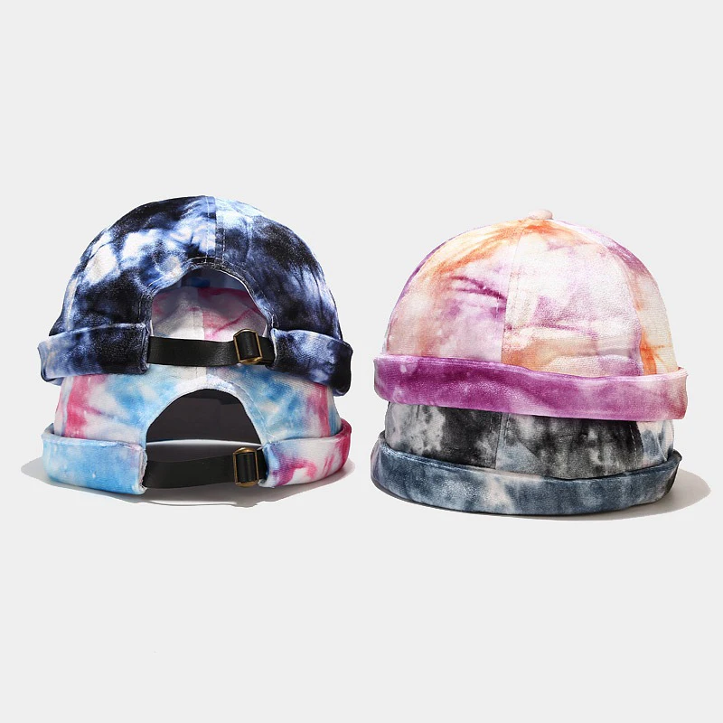 High Quality Corduroy Bonnet Custom Private Label Logo Brimless Rolled Cuff Skull Sailor Cap Visorless Docker Hat