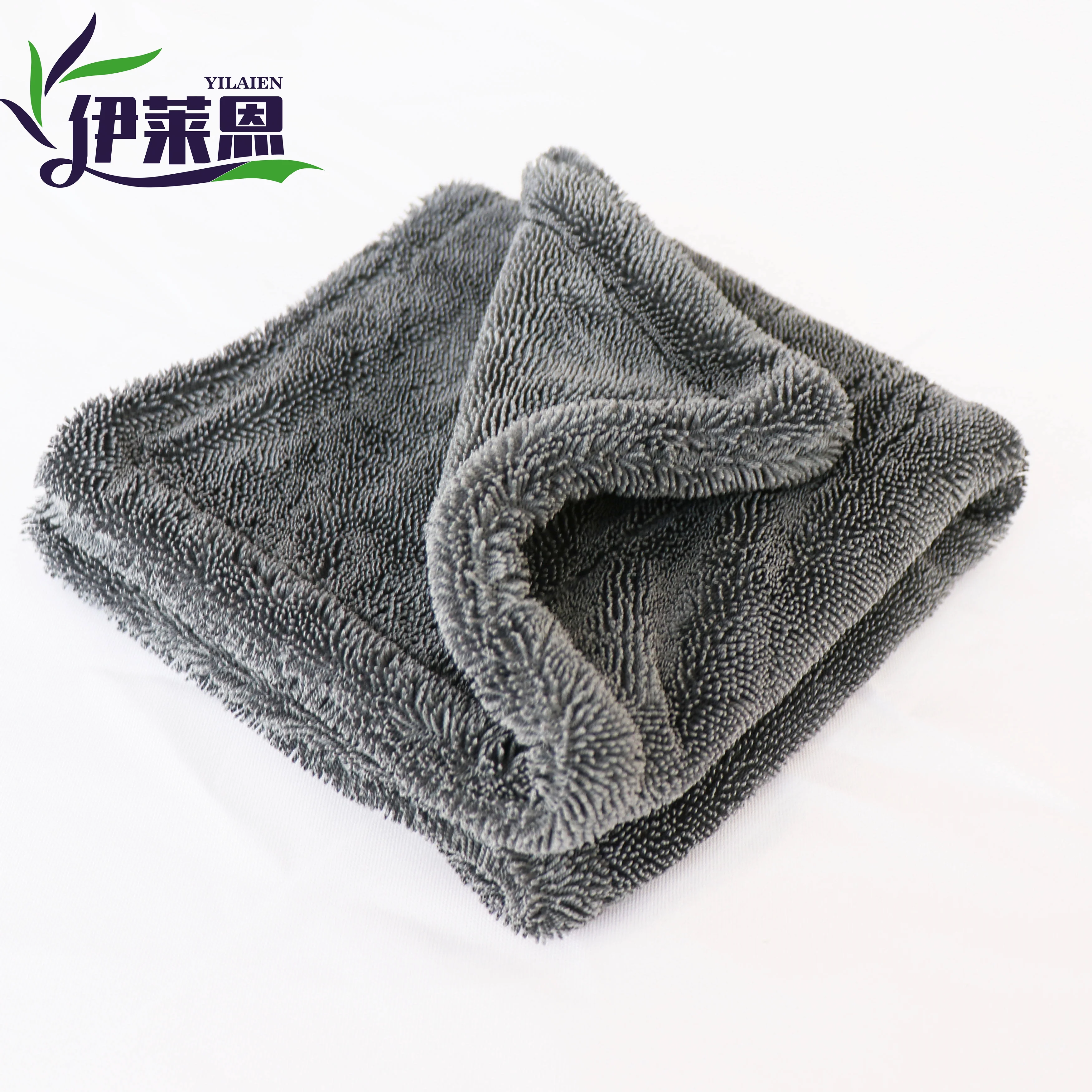 50*80 Cm Microfiber Twisted Drying Towel Double Side 1400 Gsm Car Washing Towel