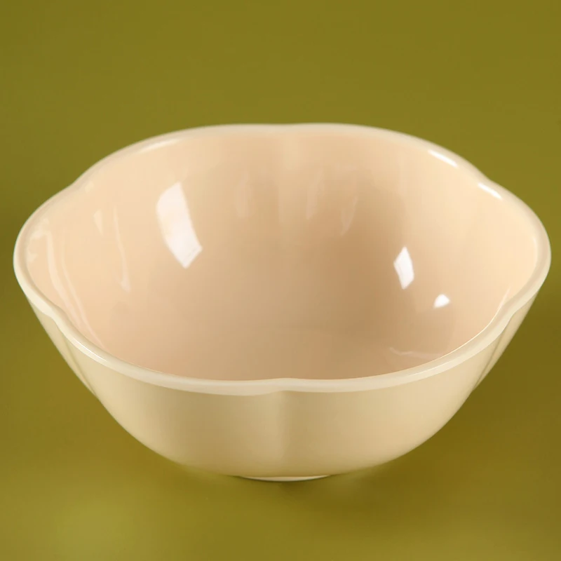 Изготовленные на заказ экологически чистые однотонные меламиновые маленькие чаши в форме цветка для риса и супа