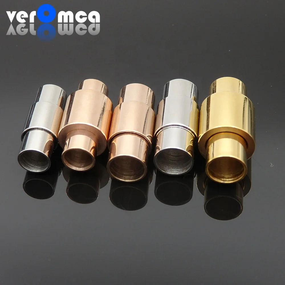 VEROMCA Stainless Steel Clasp Wheel Round Jewelry Clasp Leather Rope Connecting Clasp