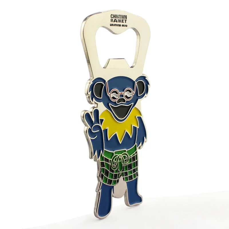 Customized logo die cast soft enamel cute animal metal bottle opener