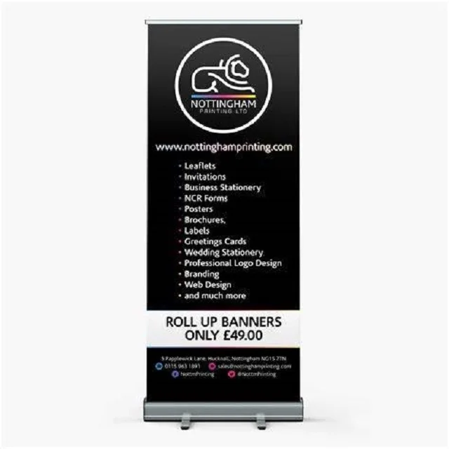 Wholesale Banner Stand Roll Up Banner Aluminium Display Stands Aluminum Retractable Banners for Advertising and Promotion
