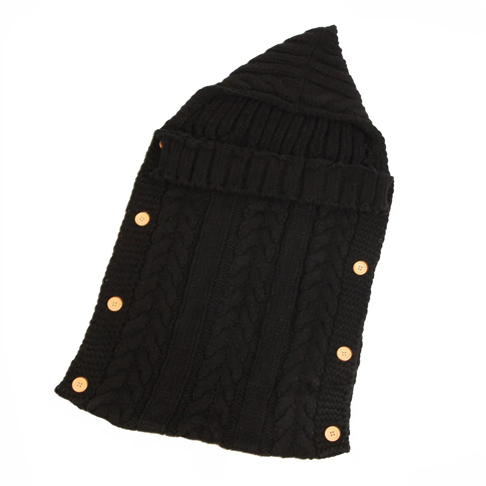 Warm Baby Button Envelop Knitted Sack Sleeping And Stroller Bag Newborn