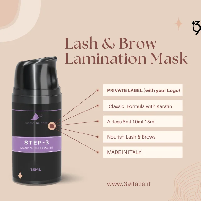 STEP 3 cream lamination Made in ITALY keratin professional PRIVATE LABEL home use lashlift nourishing argan oil low quantity
