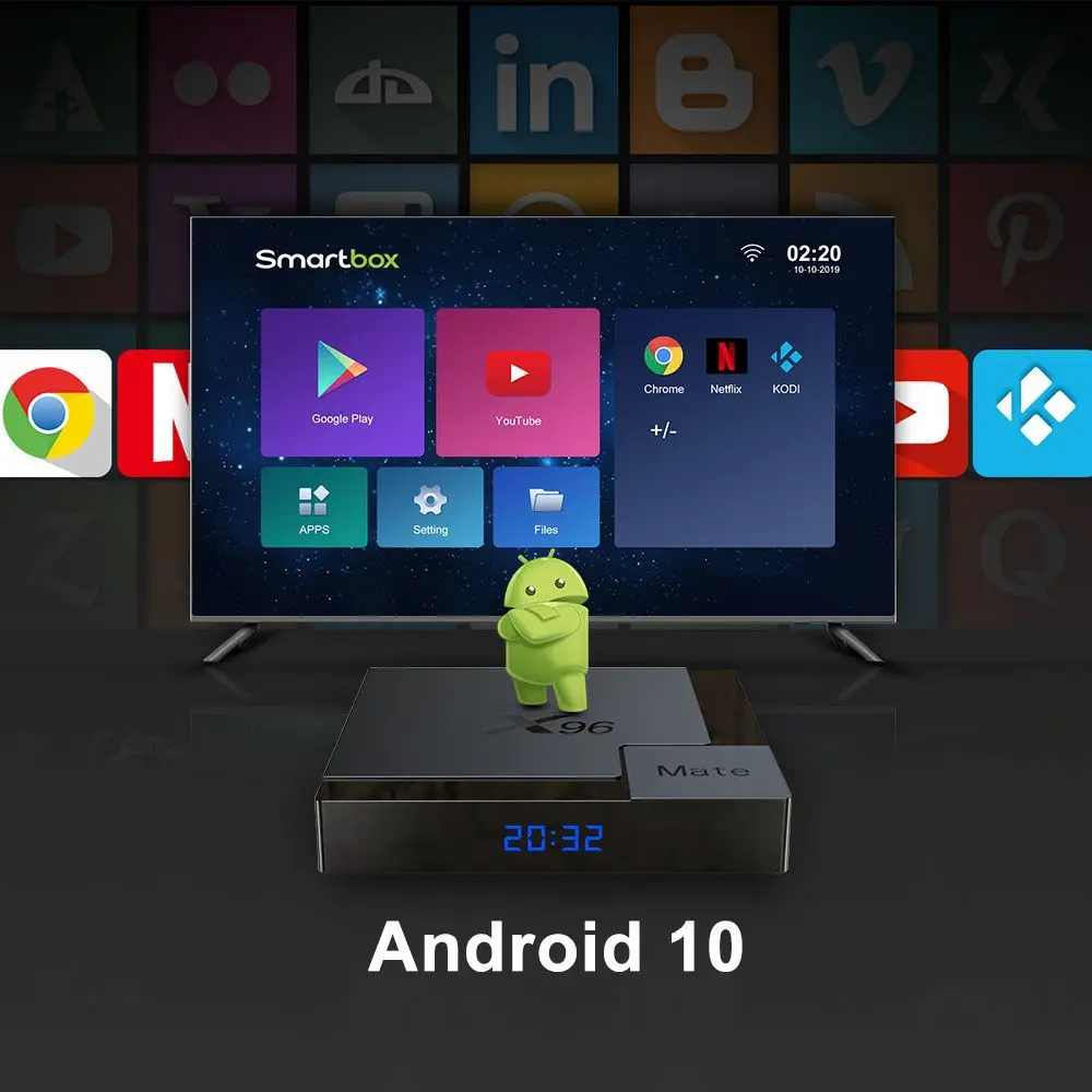 ТВ-приставка X96 Mate Android 10 2 4G & 5G Dual wifi 4 Гб RAM 32 64 ROM 4K Youtube X96mate