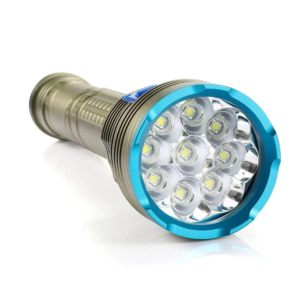 Ультра яркий 9 led L2 Подводный Водонепроницаемый IPX8 светодиодные фонари 8000LM магнитный переключатель водонепроницаемый фонарь