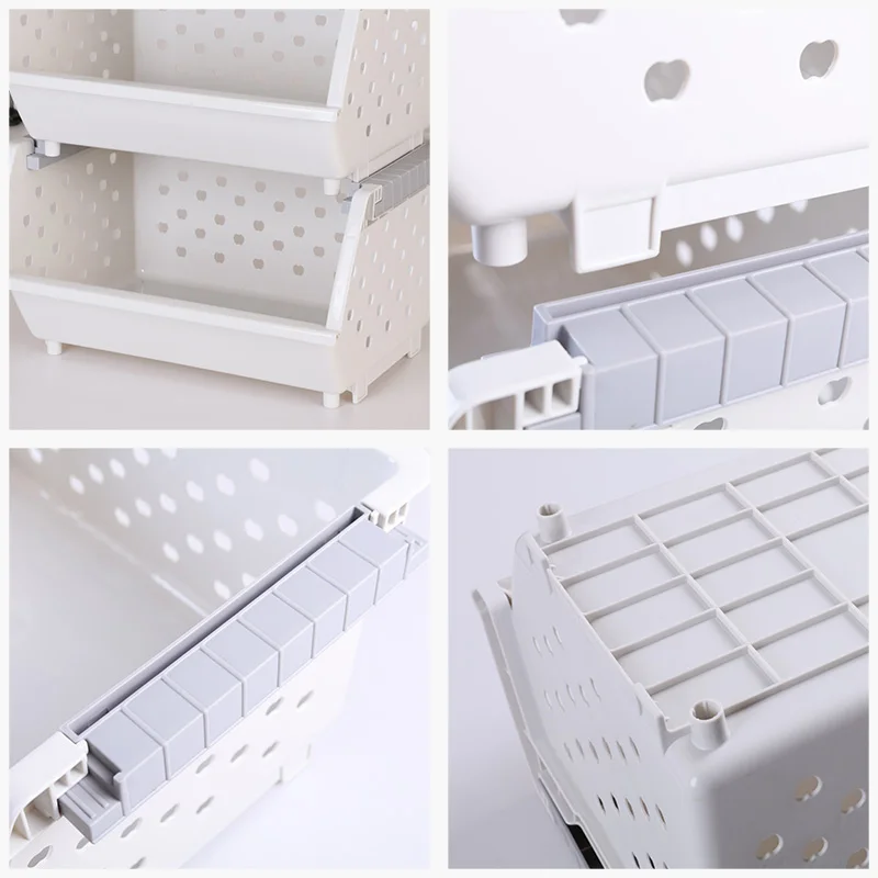 Wholesale Kitchen Bathroom Storage Basket Multi-Layer Stackable Fruit And Vegetable Basket Household Storage Rack