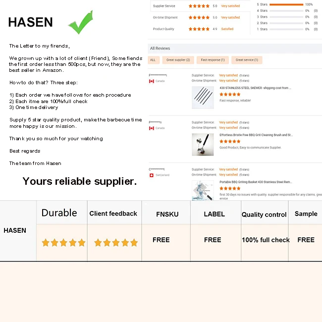 Outdoor charcoal/Gas grill and barbecue smoker replacement Heavy duty Stainless Steel Solid Rod Cooking Grates