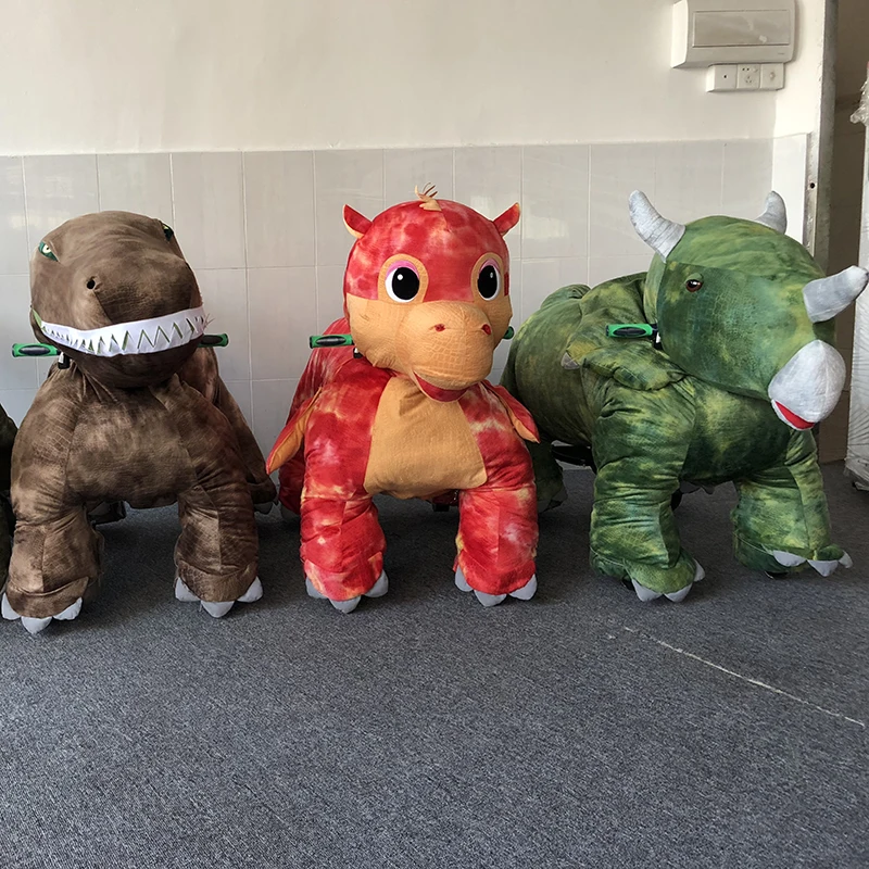 
Amusement ride for kids plush stuffed electric battery operated ride animals on wheels 