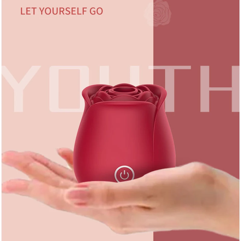 Sheyay Red Rose Shaped Suction Couples Sex Toy Vibrator Flower Adult Products Sexual The Sucking Rose Vibrator For Women