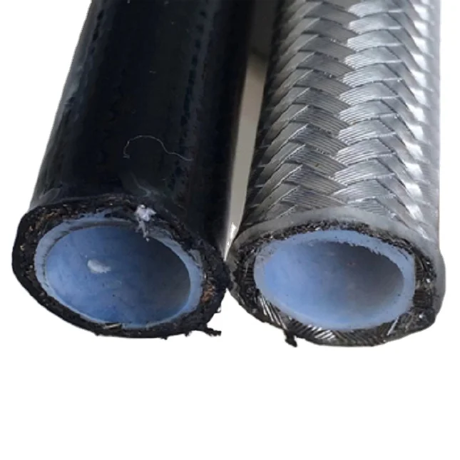 ptfe wire ss braided hose steel lined ptfe pipe r14 hydraulic hose